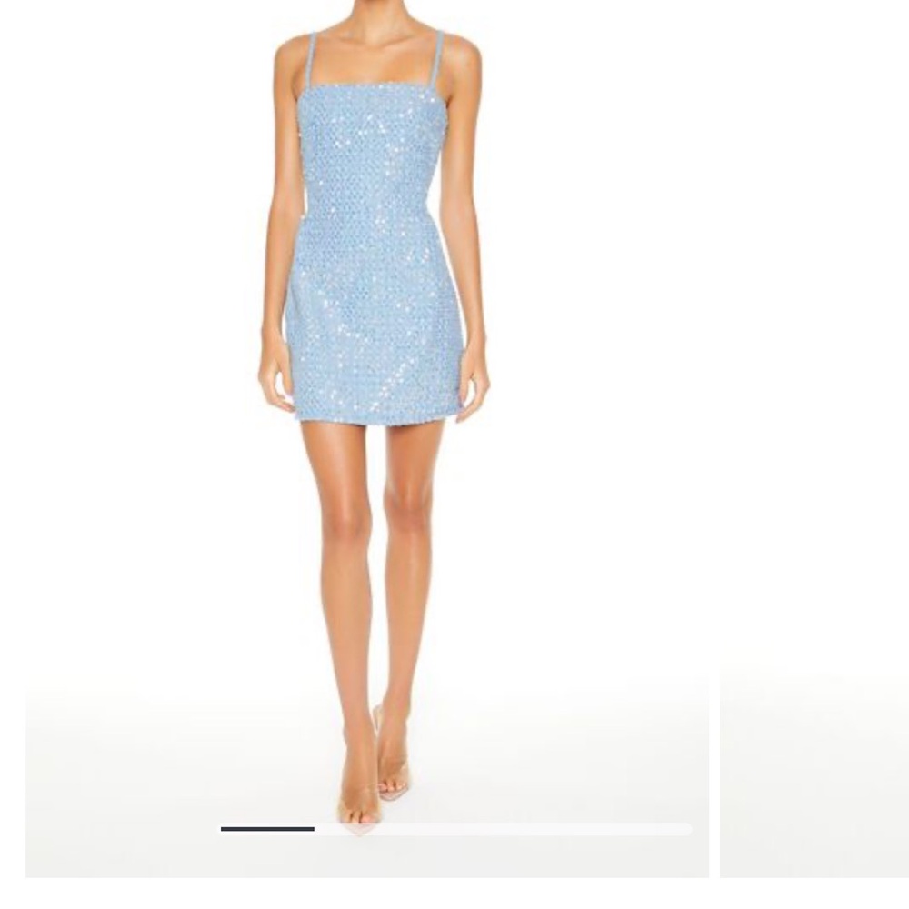 Elegant Blue Sequin Dress